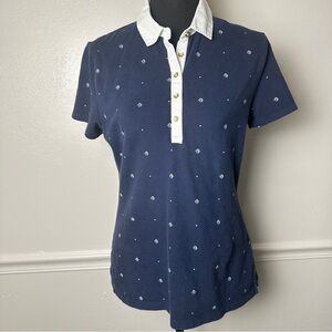 Tommy Hilfiger Navy Polo Top with White Collar